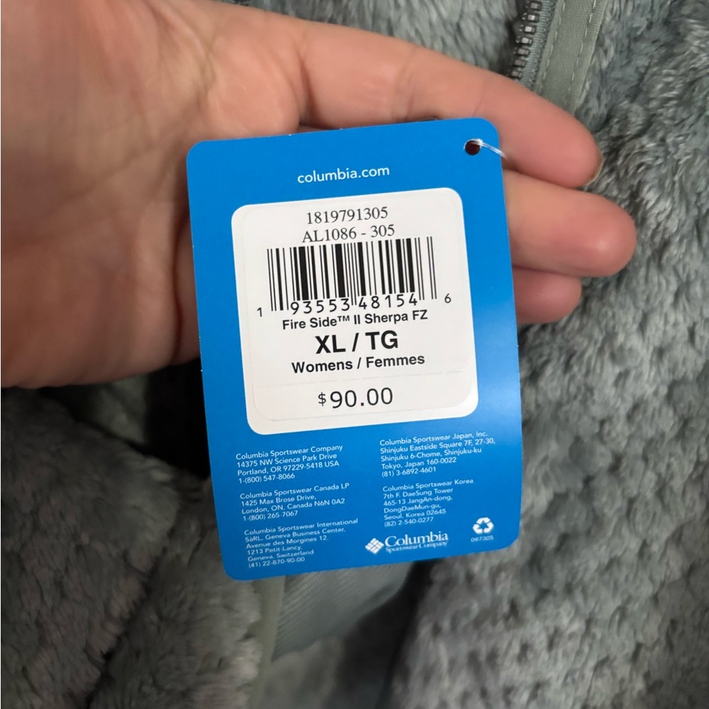 Columbia blanket fleece jacket full zipper and side pockets lets. Gray. XL NWT - Picture 4 of 7